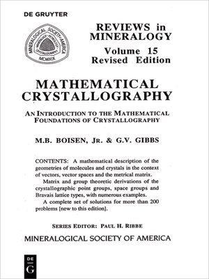 cover image of Mathematical Crystallography